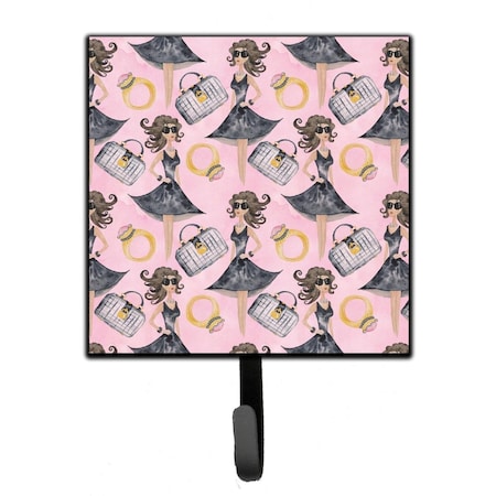 Jensendistributionservices Watercolor Fashion Diva on Pink Leash or Key Holder, 4.25 x 1 x 7 in. MI1710820